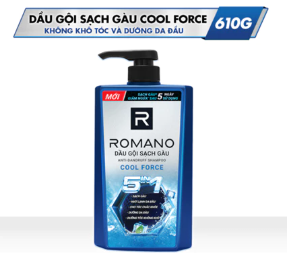  Dầu gội nam sạch gàu 5in1 Romano hương nước hoa 610g / 650g 