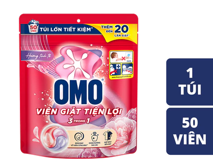  Túi viên giặt tiện lợi OMO 3 trong 1 (30 - 50viên/ túi) 