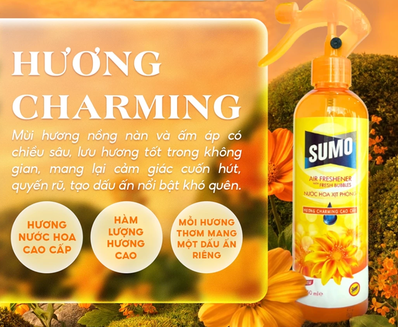  Nước Hoa Xịt Phòng SUMO 350ml cao cấp nâng tầm trải nghiệm không gian sống 