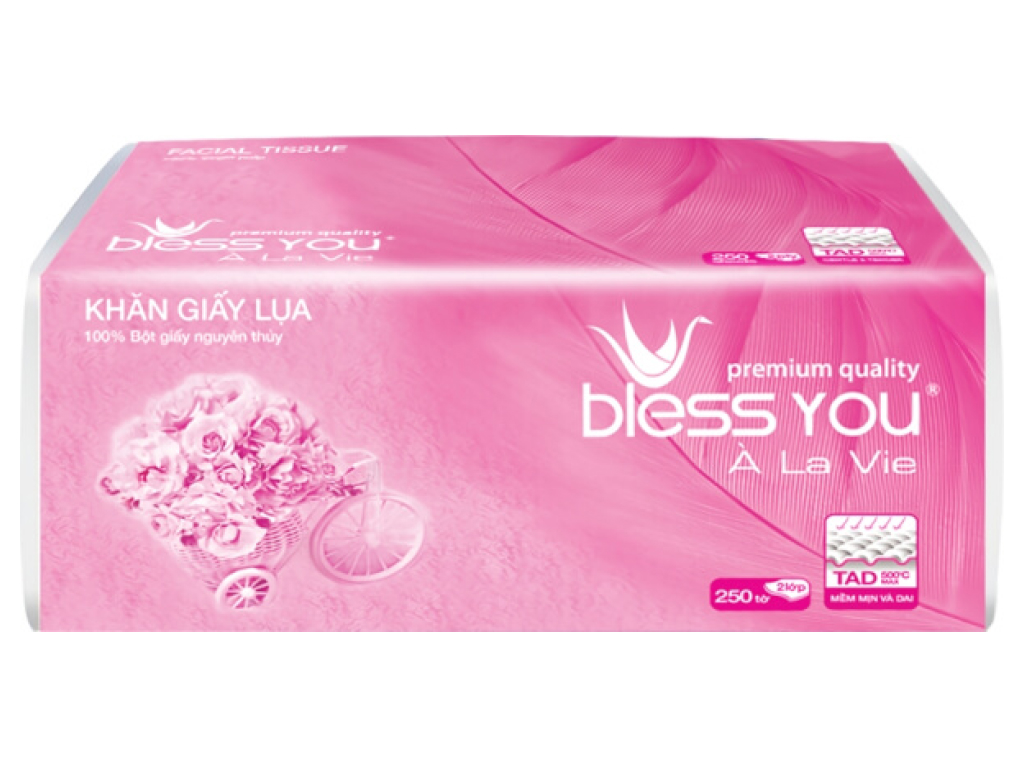  Khăn giấy Rút Bless You 2 Lớp 250 miếng 