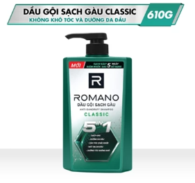  Dầu gội nam sạch gàu 5in1 Romano hương nước hoa 610g / 650g 