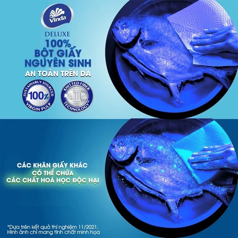  [LỐC 6 CUỘN] Khăn giấy bếp đa năng siêu thấm Vinda Deluxe (6 Cuộn) 