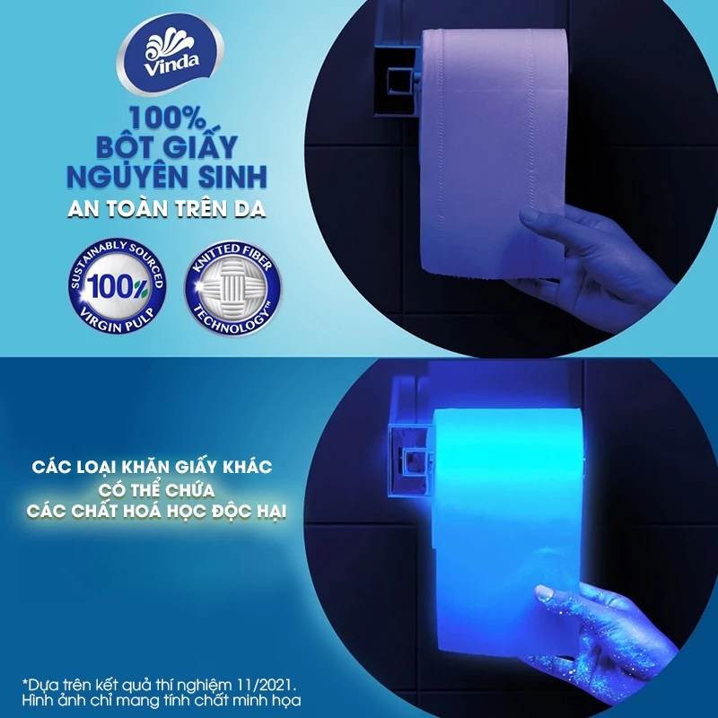  Giấy vệ sinh cao cấp Vinda Deluxe 3 lớp (8 Cuộn) 