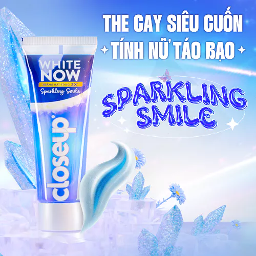  Kem đánh răng Closeup White Now - Trắng Bật Tông 3X TỨC THÌ với Công nghệ Ánh Sáng Xanh 100g 