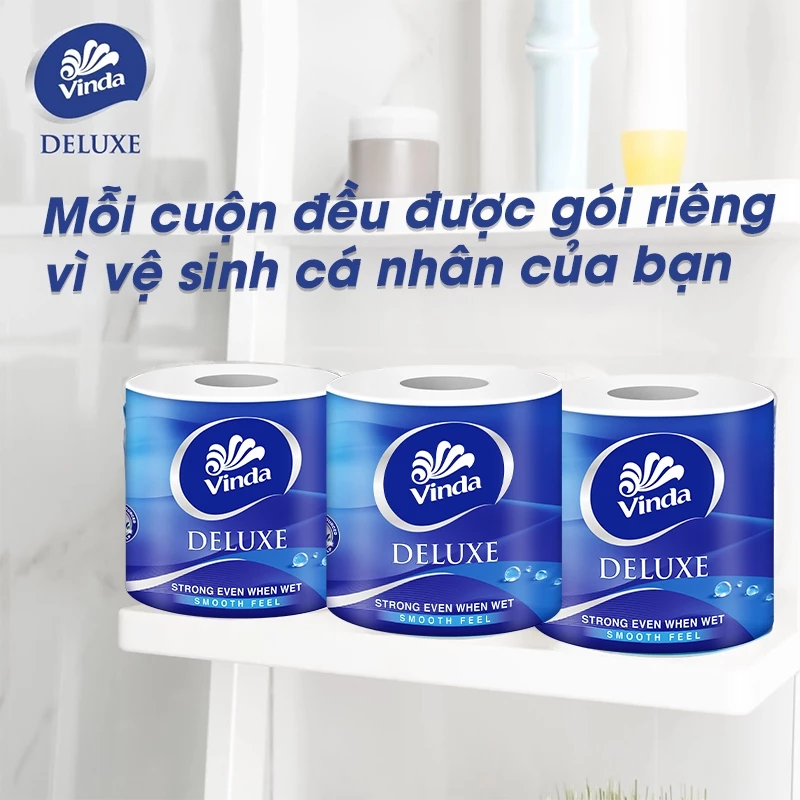  Giấy vệ sinh cao cấp Vinda Deluxe 3 lớp (8 Cuộn) 