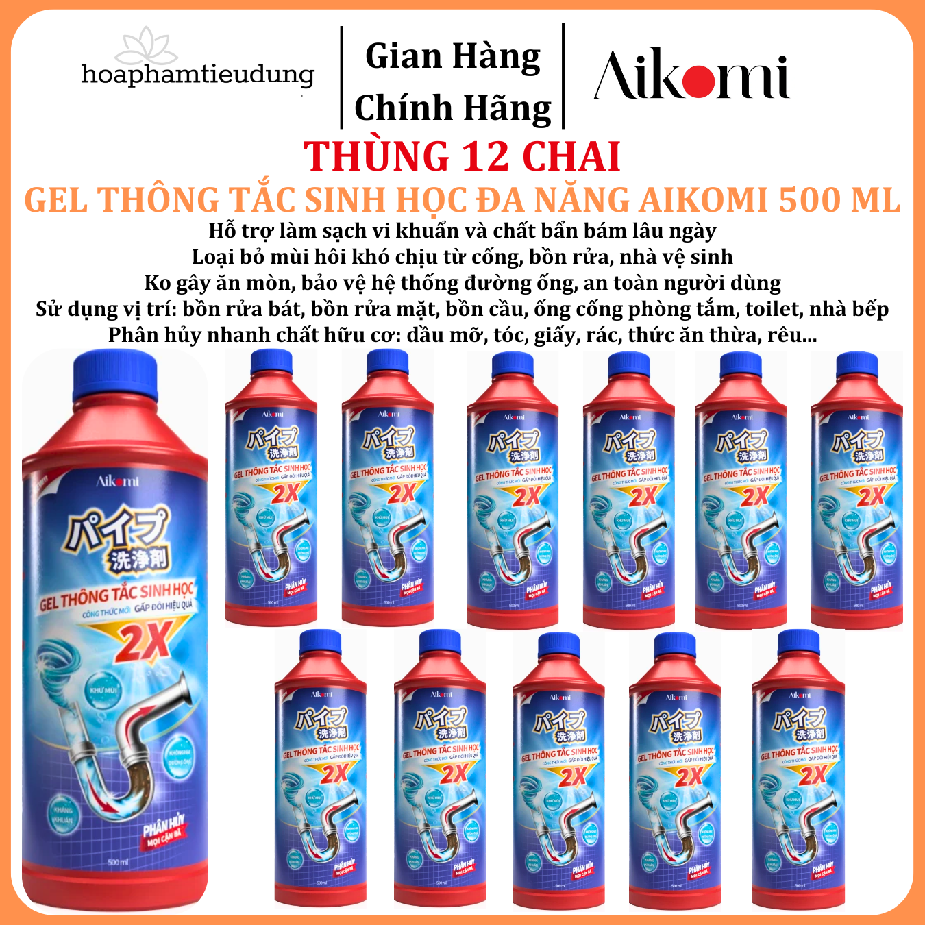  Gel sinh học CleanZ phòng tắc nghẽn, làm sạch đường ống rửa bát, rửa mặt, khử mùi hôi hiệu quả 