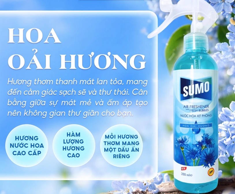 Nước Hoa Xịt Phòng SUMO 350ml cao cấp nâng tầm trải nghiệm không gian sống 