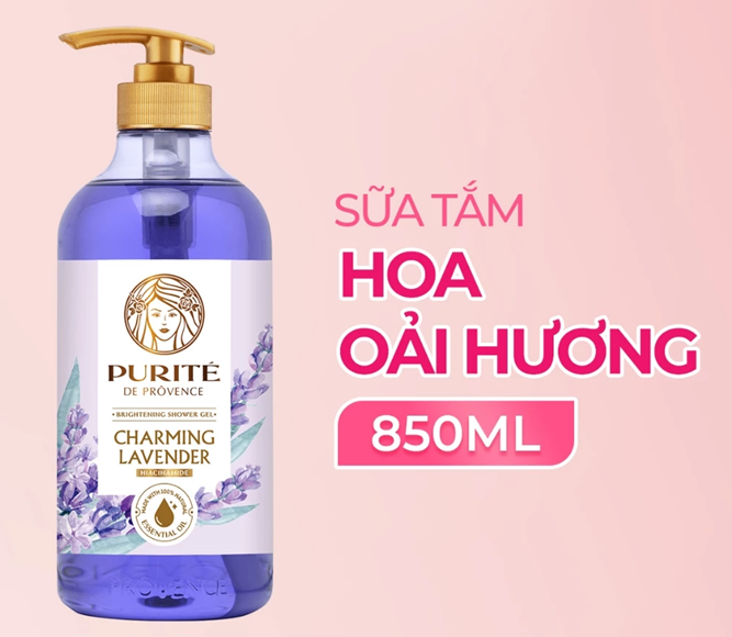  Sữa Tắm Thiên Nhiên PURITÉ Hương Hoa Anh Đào/Hoa Hồng/Hoa Oải Hương/Hoa Mẫu Đơn/Tinh Dầu Thơm 850ML - 1.1L - 1.4L 