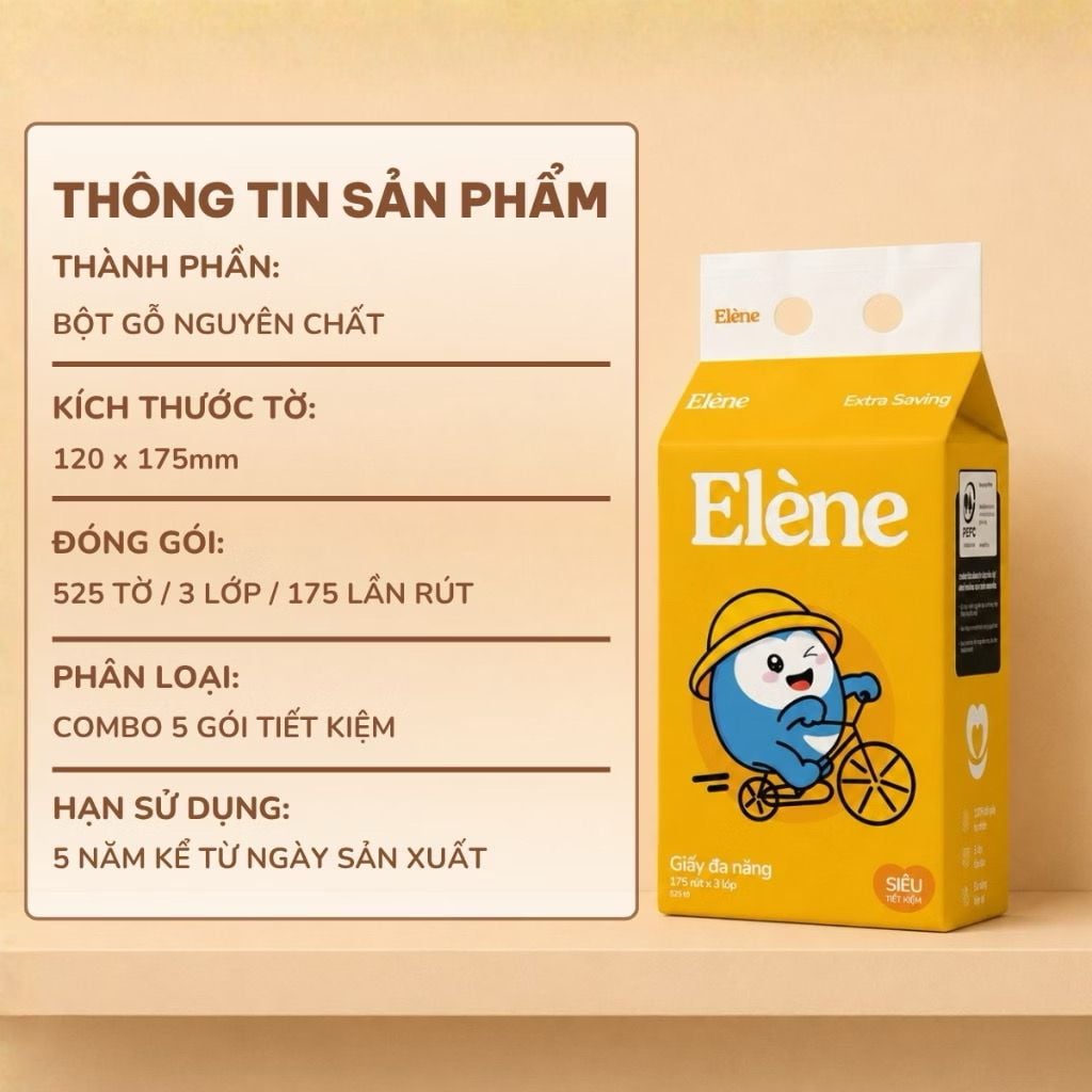  Giấy Đa Năng Rút Đáy 3 Lớp Elene Extra Saving – Tiện Lợi, Dai Bền, Tiết Kiệm 