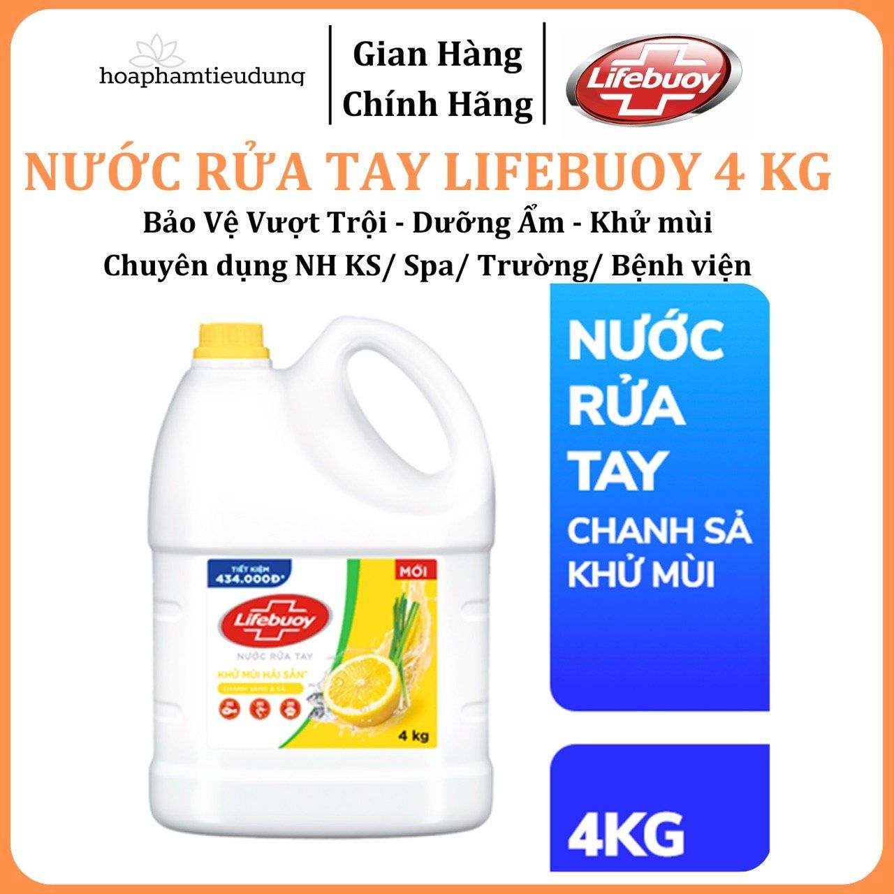  Nước rửa tay Lifebuoy bảo vệ vượt trội 4 kg 