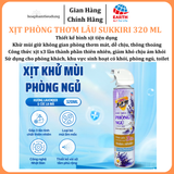  Xịt phòng thơm lâu Sukkiri 320ml – Khử mùi khói thuốc, hương chanh sả dễ chịu cho không gian sạch thơm 