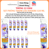  Xịt phòng thơm lâu Sukkiri 320ml – Khử mùi khói thuốc, hương chanh sả dễ chịu cho không gian sạch thơm 