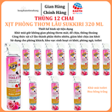  Xịt phòng thơm lâu Sukkiri 320ml – Khử mùi khói thuốc, hương chanh sả dễ chịu cho không gian sạch thơm 