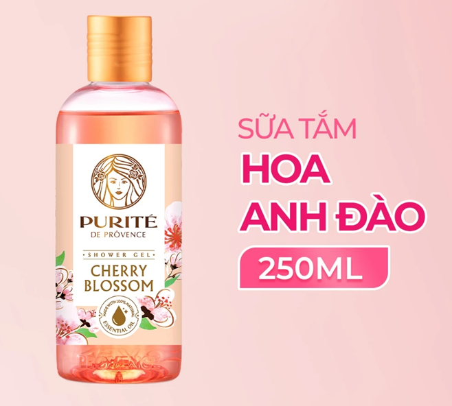  Sữa Tắm Thiên Nhiên PURITÉ Hương Hoa Anh Đào/Hoa Hồng/Hoa Oải Hương/Hoa Mẫu Đơn/Tinh Dầu Thơm 850ML - 1.1L - 1.4L 