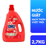  Nước giặt Omo Matic Can 2.6-2.7 Kg  oải hương/ nước hoa tinh tế/ sạch thơm vượt trội 