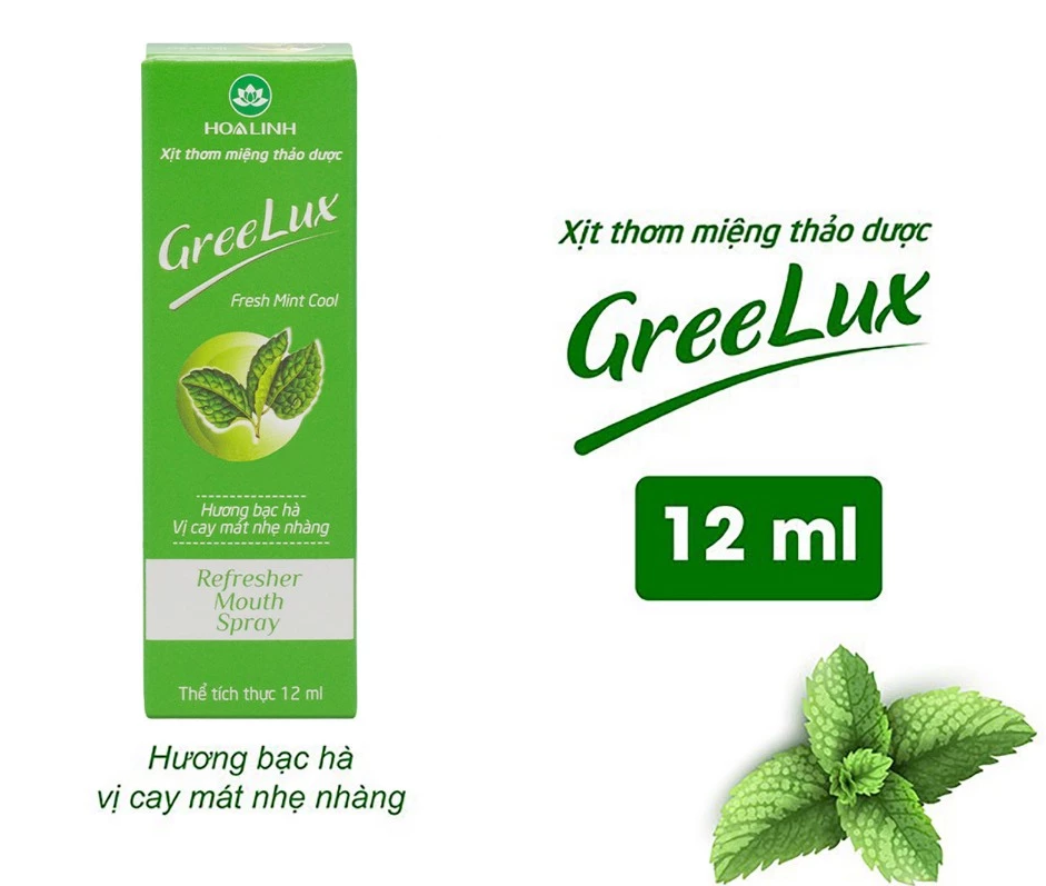  Xịt Thơm Miệng Thảo Dược Greelux Hương bạc hà vị cay mát nhẹ nhàng 