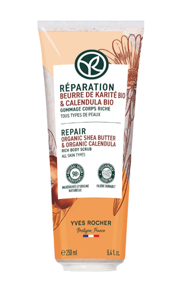  Tẩy tế bào chết toàn thân từ Bơ hạt mỡ Yves Rocher Repair Rich Body Scrub 250ml 