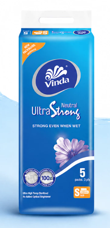  Khăn giấy rút cao cấp Vinda Ultra Strong 3 lớp 110 tờ (5 Gói) size S 