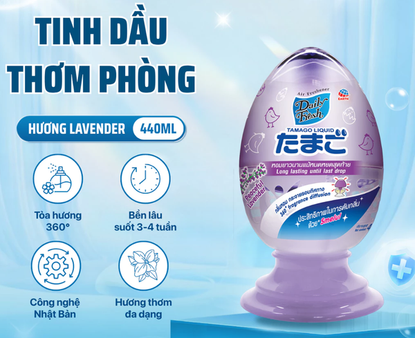  Lọ toả hương thơm phòng tinh dầu Daily Fresh dạng trứng 440ml 