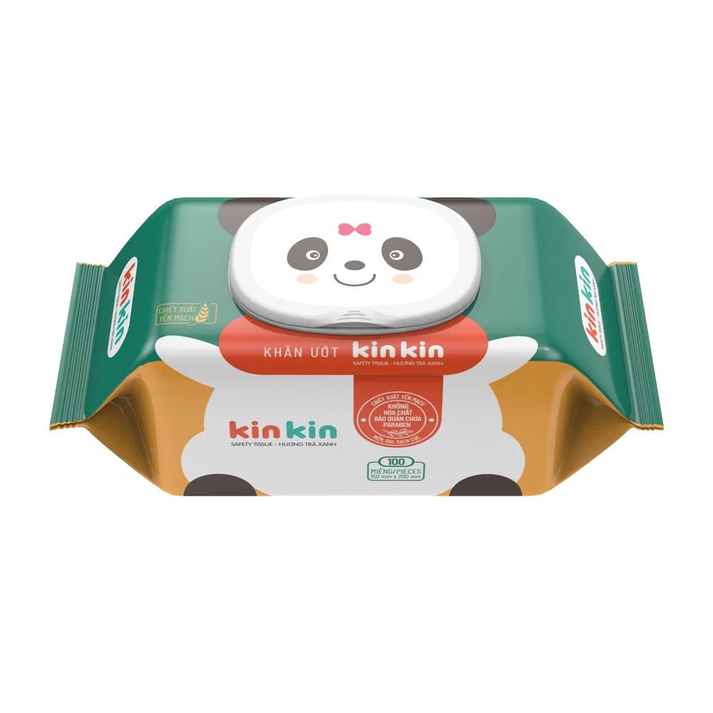  Khăn ướt có nắp KinKin không mùi gói 100 miếng 