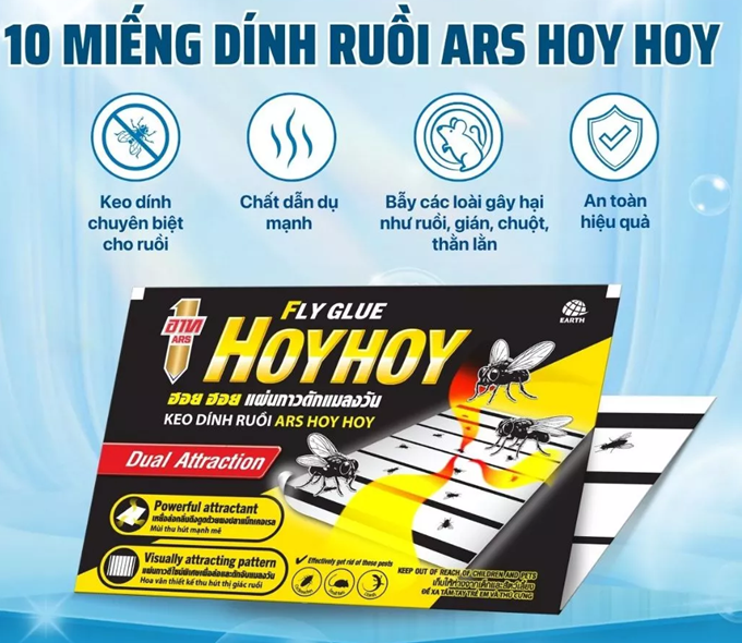 Keo Dính Ruồi ARS HOY HOY Siêu Dính, An Toàn, Hiệu Quả Cao 