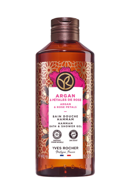  Sữa tắm dạng gel hương hoa hồng & tinh dầu argan Yves Rocher Shower Gel Argan & Rose Petals 400ml 