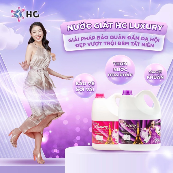  Nước giặt HC Luxury tím 6 In1 3500ml Lưu Hương Bền Lâu Chống Ẩm Mốc 
