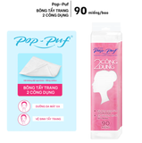 Bông Tẩy Trang 2 Công Dụng POP-PUF Bao Zipper 90 Miếng | Bông Cotton Mềm Mại Dịu Nhẹ Cho Da 