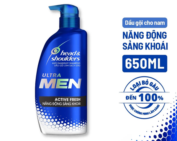  Dầu Gội Sạch Gàu HEAD & SHOULDERS Ultra Men Năng Động Sảng Khoái - Chai 650 ML 