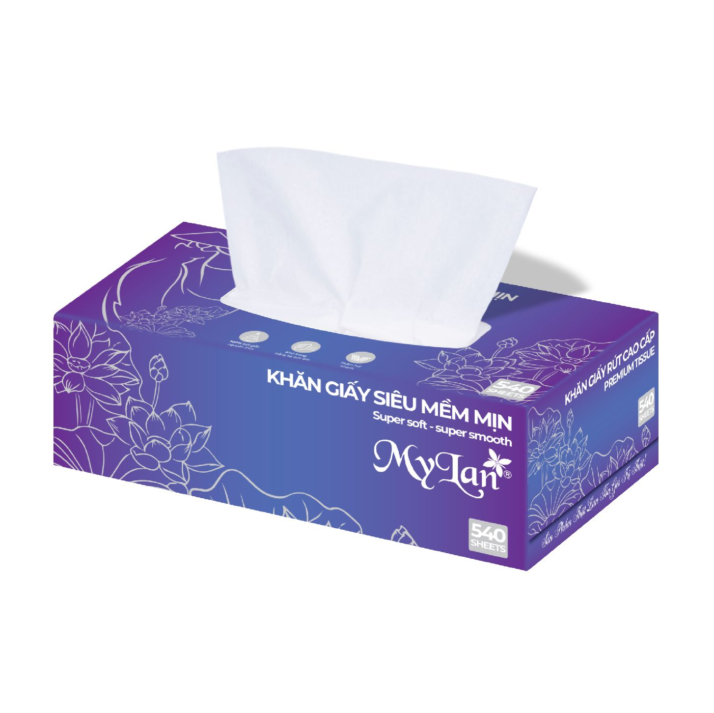  Khăn giấy rút hộp siêu mềm mịn Mylan 