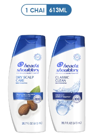 Dầu Gội Sạch Gàu HEAD & SHOULDERS Mỹ Sạch Sâu/ Dành Cho Da Đầu Khô - Chai 613 ML 
