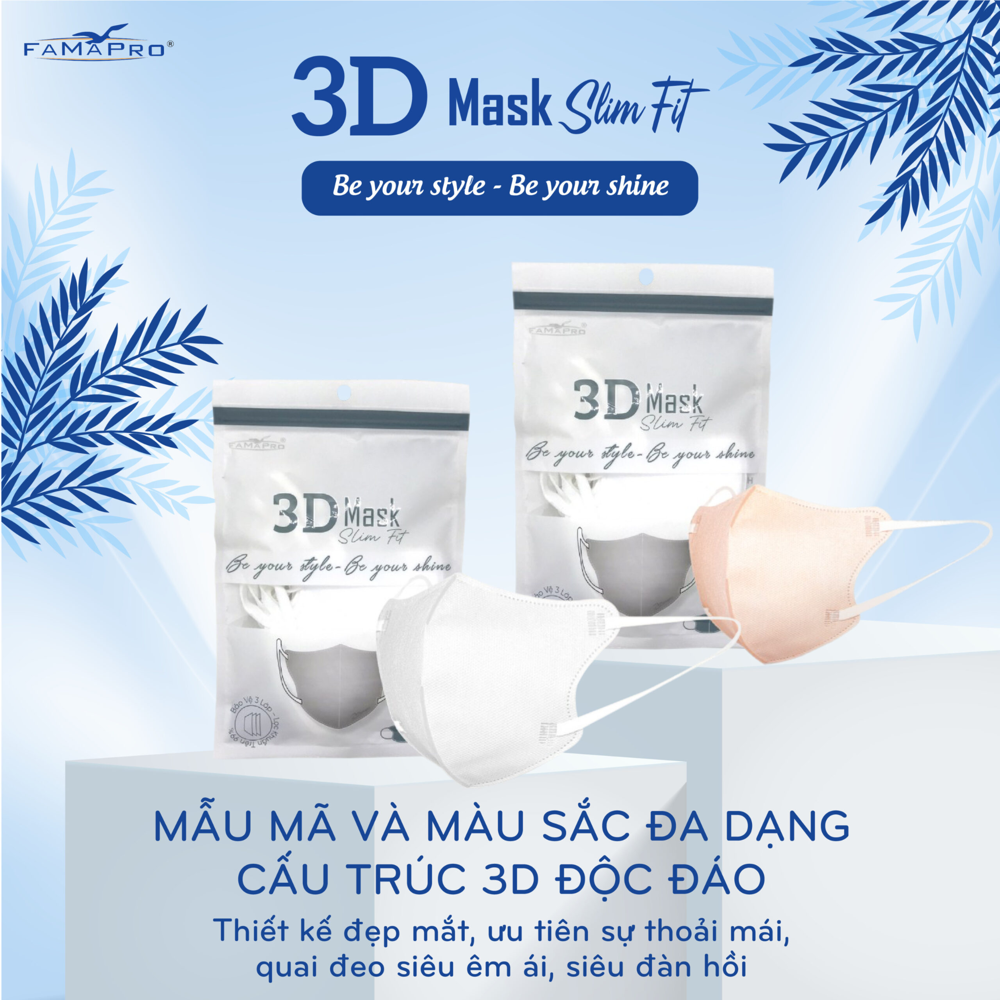  Khẩu trang 3D Slim Fit Famapro 