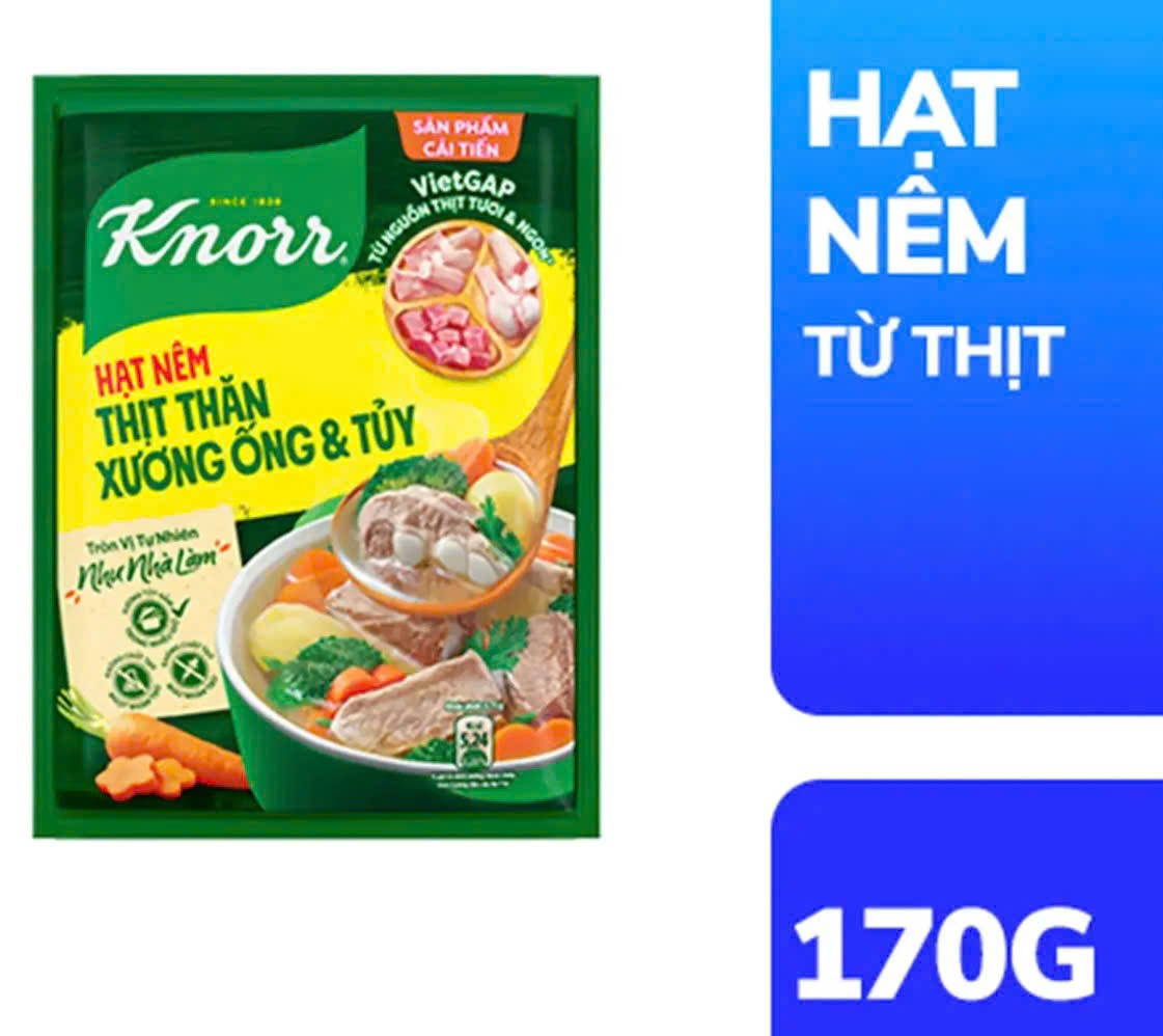  Hạt nêm Knorr thịt thăn, xương ống, tủy gói 170 g 