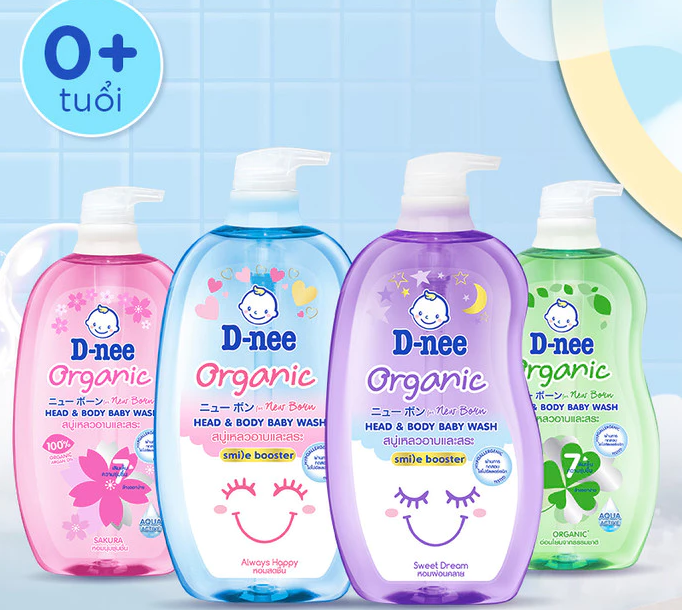  Sữa tắm gội D-nee cho trẻ sơ sinh dưới 3 tuổi 800ml 
