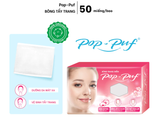  Bông Tẩy Trang Cotton POP-PUF Mềm Mịn, Có Thể Tách Lớp  50 Miếng/Hộp, 6*8cm/Miếng 