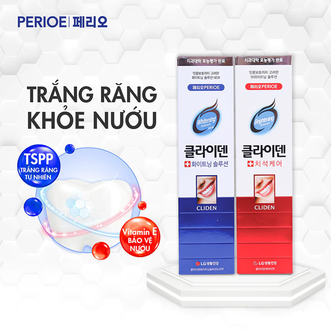  Kem đánh răng Perioe Cliden Whitening Solution Trắng răng chuyên biệt 120g 