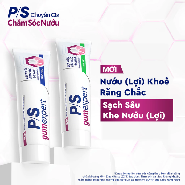  Kem đánh răng P/S Chuyên gia Chăm sóc nướu 100g giúp nướu khỏe, răng chắc, nụ cười trắng sáng 