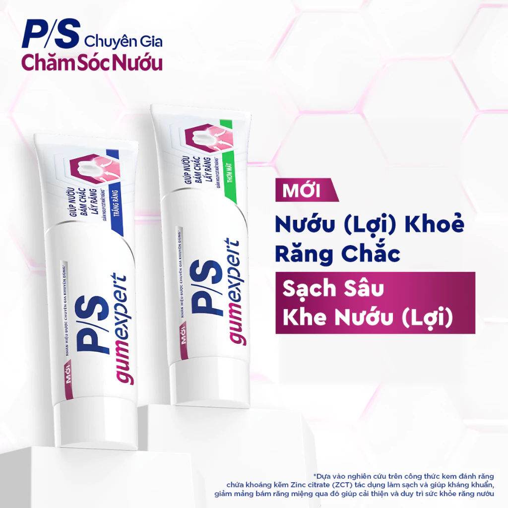  Kem đánh răng P/S Chuyên gia Chăm sóc nướu 100g giúp nướu khỏe, răng chắc, nụ cười trắng sáng 