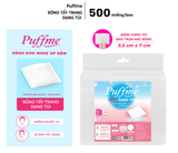  Bông Tẩy Trang Dạng Túi Xỏ Ngón PUFFME 5.5x7cm Bao 500 Miếng Mềm Mại Không Để Lại Xơ Bông 