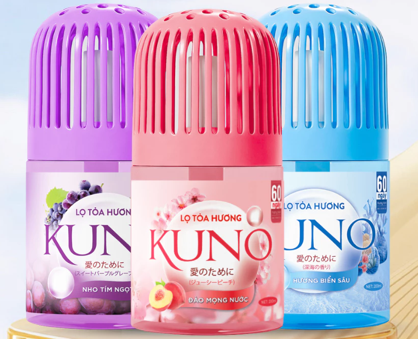  Lọ tỏa hương KUNO hương thơm tự nhiên, Lọ thơm phòng khử mùi 360 độ thế hệ mới thơm lâu 45 ngày 