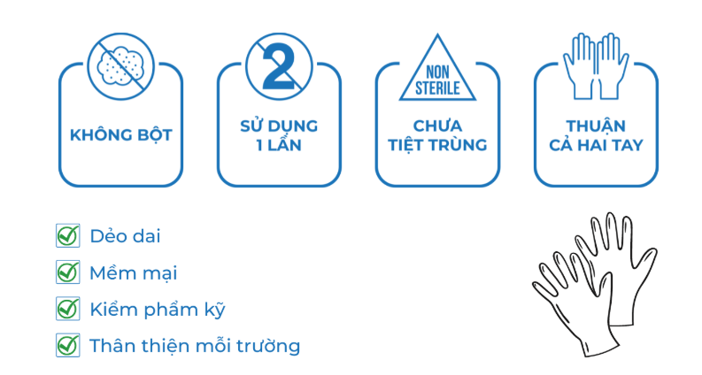  GĂNG TAY Y TẾ - KHÔNG BỘT DUY HÀNG 