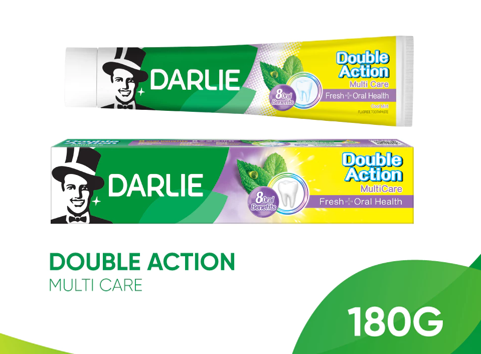 Kem Đánh Răng Darlie Bạc Hà Đa Năng Double Action Multicare 180g 