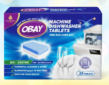 Viên rửa chén OBAY không mùi 500g Hộp 25 viên 