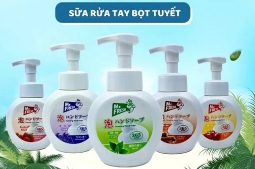  Sữa rửa tay bọt tuyết dưỡng da khử trùng Mr.Fresh 365ml 