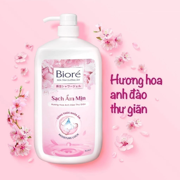  Sữa tắm Biore Dưỡng Ẩm Hương Hoa Anh Đào Thư Giãn 1kg 