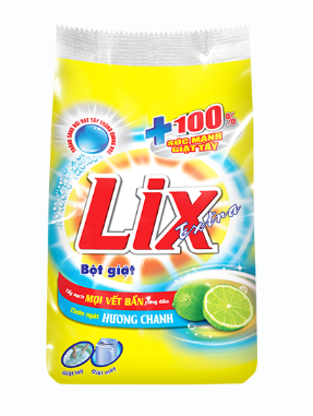  Bột giặt Lix Extra Chanh 250-550g & 2.4-5.5-9kg 