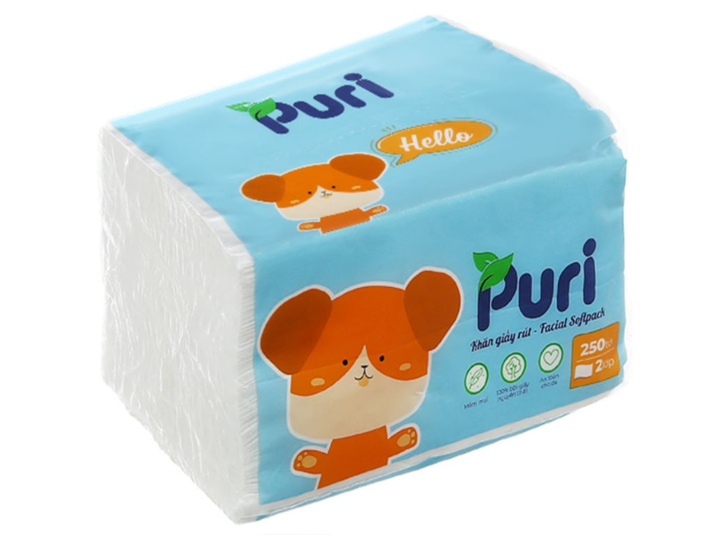  Khăn giấy rút Puri 2 lớp 250 tờ 