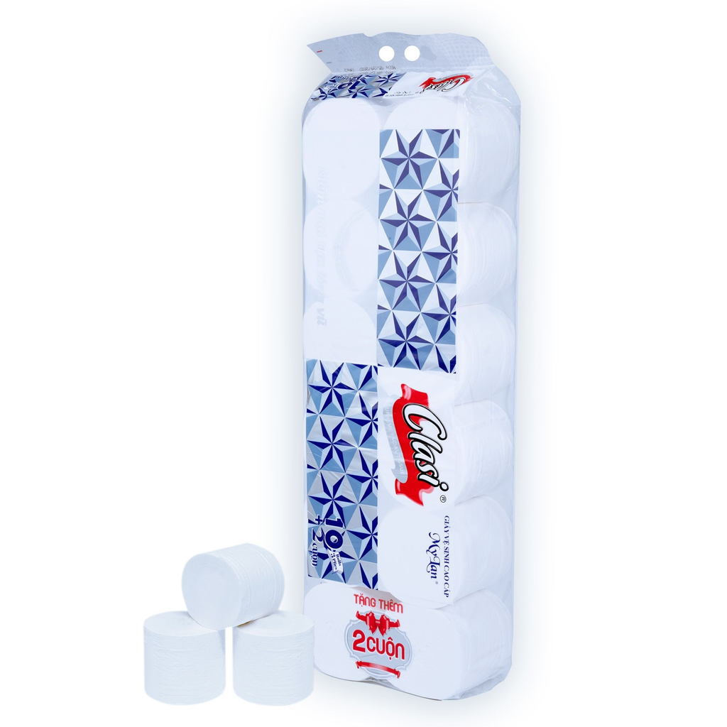  Giấy vệ sinh cao cấp kim cương 10+2 cuộn không lõi 