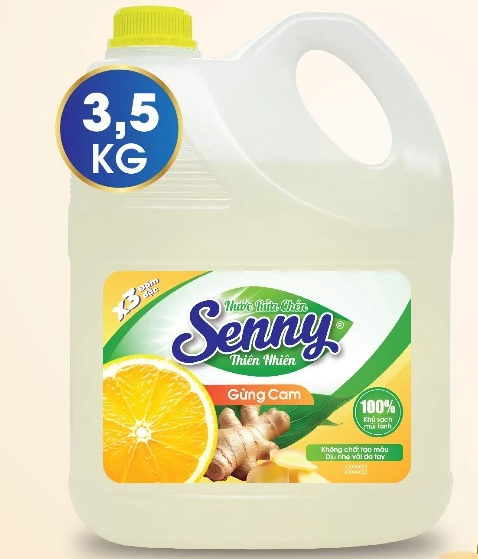  Nước Rửa Chén Dầu Rửa Bát Senny Khử Mùi Loại Bỏ Dầu Mỡ Bảo Vệ Lớp Men Bát Đĩa 3.5kg 