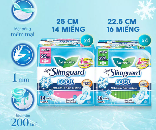  Băng Vệ Sinh Laurier Siêu Mỏng Mát Lạnh 1mm 